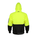 Reflective Safety Hooded Jacket Contrast Colour